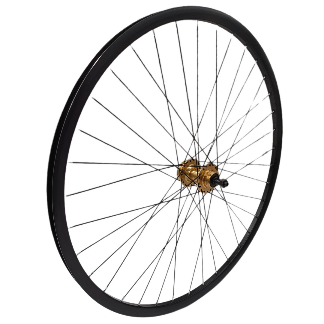 OLYMPUS ΤΡΟΧΟΣ ΔΙΠΑΤΟΣ 28”- 29” ΟΠΙΣΘΙΟΣ ΒΙΔΩΤΟ DISC 6 BOLT ΜΑΥΡΗ ΑΚΤΙΝΑ ΧΡΥΣΟ ΚΕΝΤΡΟ