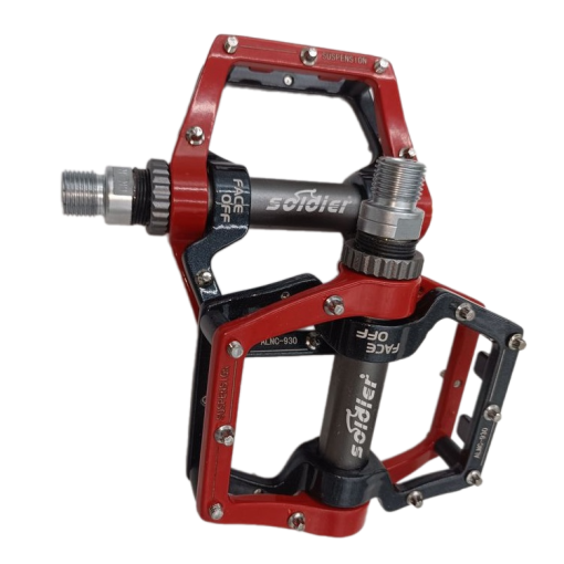 SOLDIER ΠΕΤΑΛΙΑ ΑΛΟΥΜΙΝΙΟΥ MTB 9/16” BLACK/RED ΚΛΕΙΣΤΑ ΡΟΛΕΜΑΝ -930 - Image 2