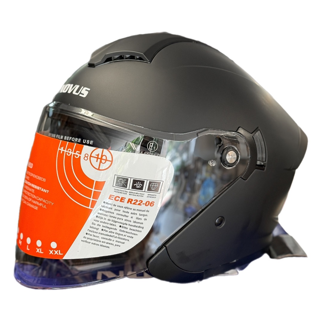 NOVUS NV424 ΚΡΑΝΟΣ ΜΟΤΟ JET OPEN FACE BLCK MATT (L) 59-60cm