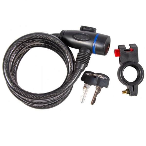 GOLDENKEY ΚΛΕΙΔΑΡΙΑ ΠΟΔΗΛΑΤΟΥ ΣΠΙΡΑΛ ΜΕ ΚΛΕΙΔΙ 180cmX12mm BLACK