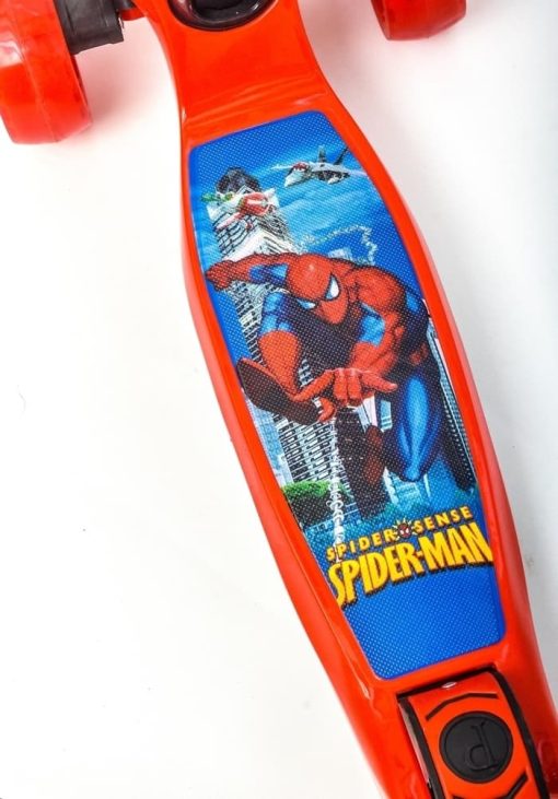 ΠΑΙΔΙΚΟ ΤΡΙΤΡΟΧΟ ΠΑΤΙΝΙ SPIDERMAN ΚΟΚΚΙΝΟ ΜΕ ΦΩΤΑΚΙΑ LED ΣΤΙΣ ΡΟΔΕΣ HB808-R - Image 2